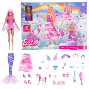 Barbie Fantasy Adventskalender med docka och 24 tillbehör