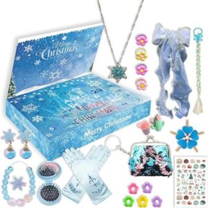 Barnens Frost-Adventskalender Frost Prinsessa Väska Smycken 24 Dagar Nedräkning Kalendrar Blind Box Julgåva Set