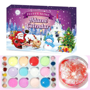 Christmas Advent Calendar DIY Fluffy Slime Kit Countdown Calendar