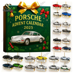 Jul adventskalender, Årlig Porsche Ford Mustang julnedräkning julgransdekoration akrylhänge, adventskalender 2025 Porsche Blind Box