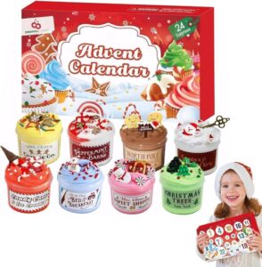 OBOSOE Julkalender Adventskalender 2025- 24-dagars Adventskalender med Slimekit & DIY-leratillbehör för Barn och Familj
