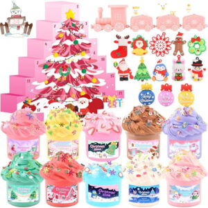 Pink Christmas Tree Slime Advent Calendar, 24 Days of Surprise Slime DIY Craft Brand New