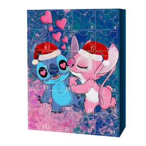Söt Adventskalender 2025 för Barn, 24 st Små Monster Lilo & Stitch Kawaii Figurer Leksaker Jul Nedräkningskalender Julklappar för Flickor Pojkar